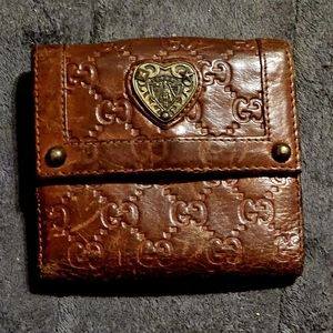 VINTAGE GUCCI Wallet Red Leather